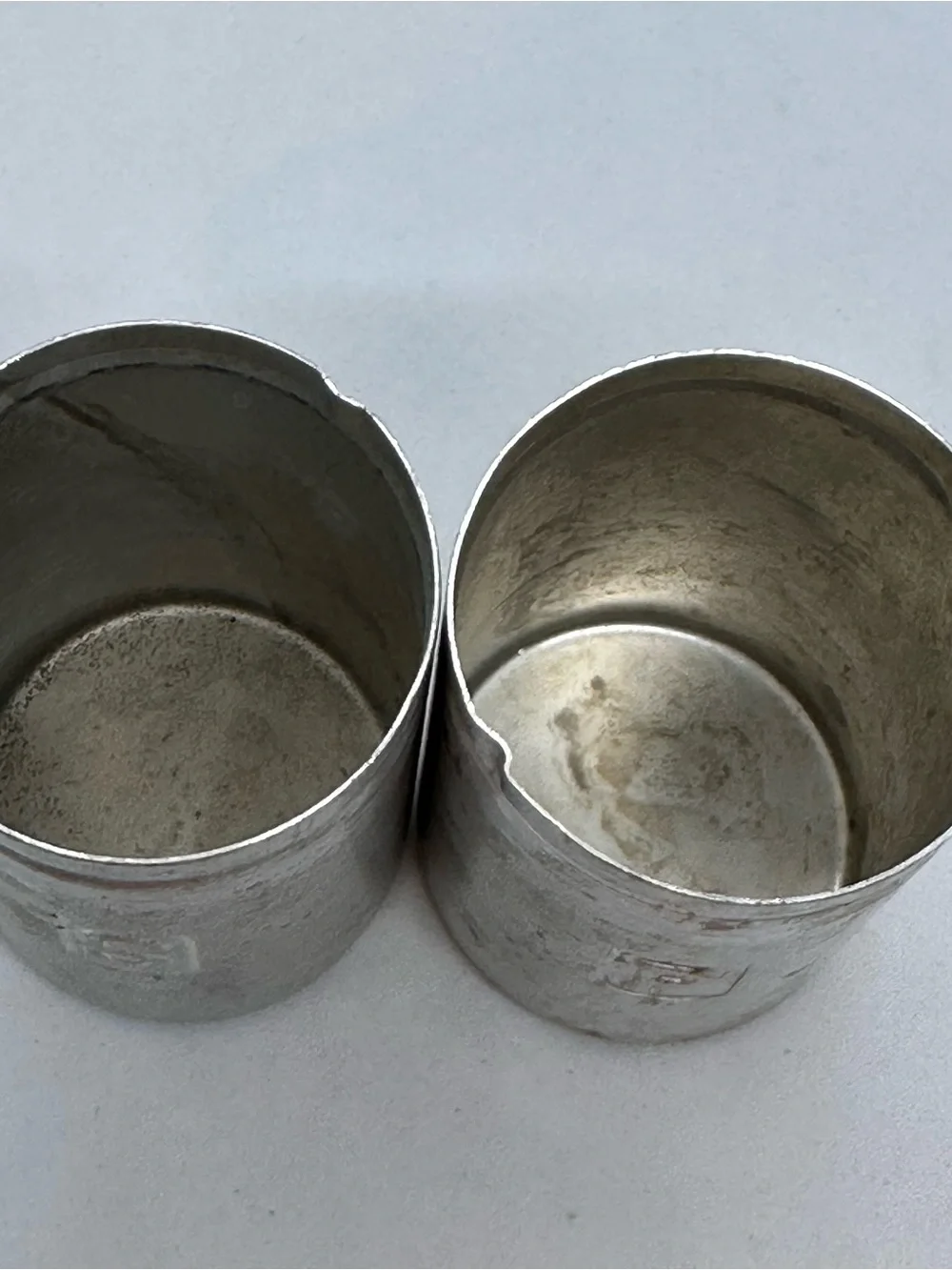 Vintage Spun  Aluminum Salt and Pepper Shakers with Copper-tone Lids Hong Kong